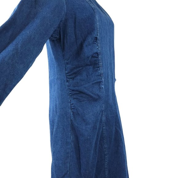 Vintage Denim Dress Modest READ SIZE 13/14 Long Sleeve Y2K 80s 90s Dark Wash - Picture 15 of 16